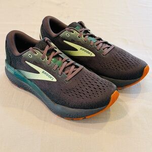 Brooks Ghost 16 Shoes Mens Size 10D Blackened Pearl Green Running Trail Sneakers
